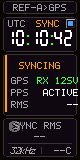 T096 GPS synchronization screen rendered from firmware